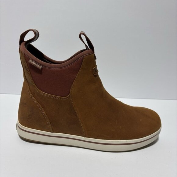 Xtratuf Men’s Leather Ankle Deck Boots Burnt Orange, Size 8 M